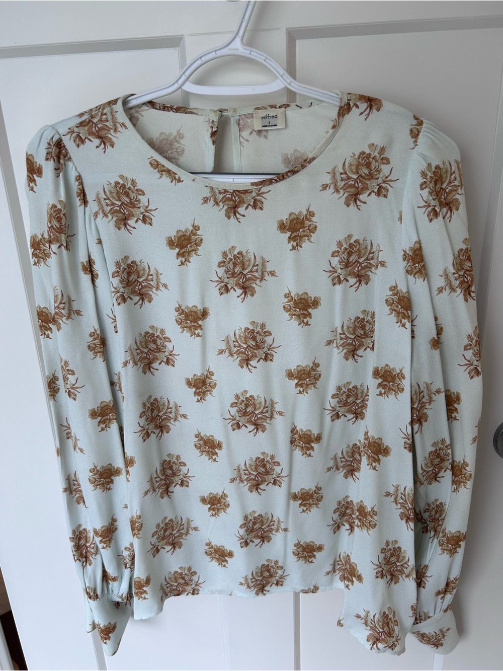 Wilfred Cream Blouse with Brown Floral Print